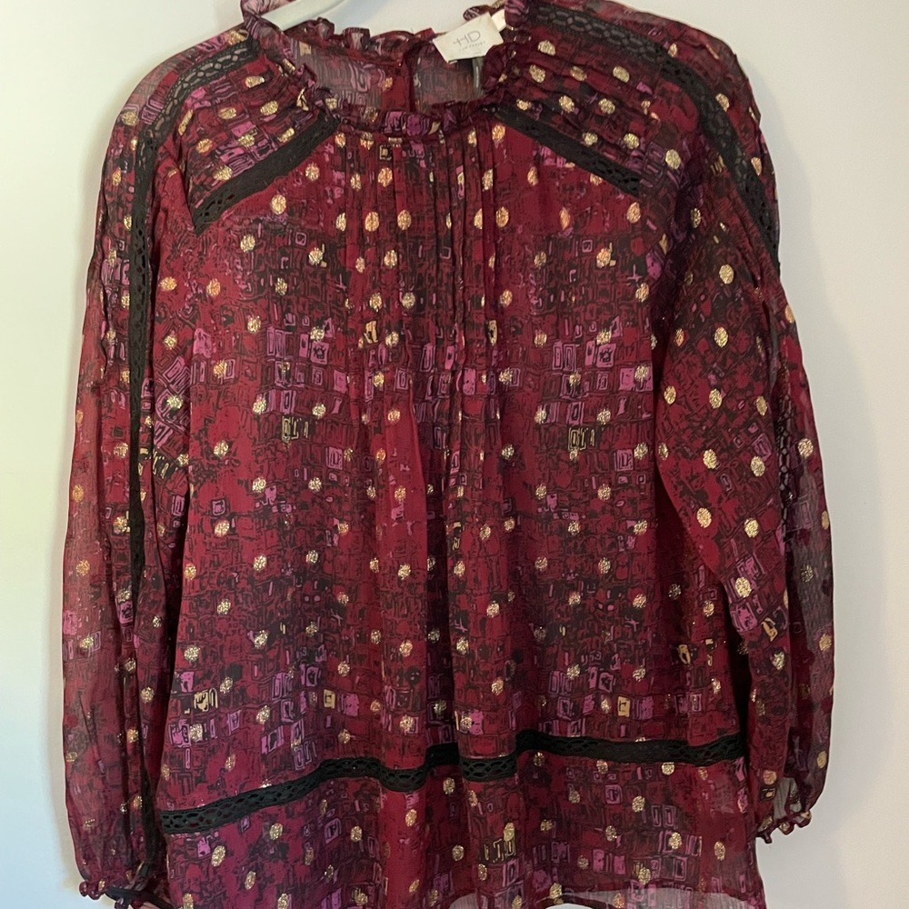Long sleeve sheer blouse